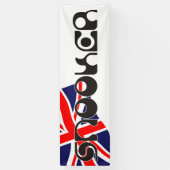 SNOOKER moderne font & union jack flag + uw ideeën Spandoek (Verticaal)