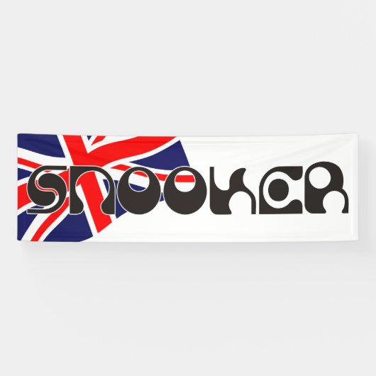 SNOOKER moderne font & union jack flag + uw ideeën Spandoek (Horizontaal)