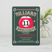Snooker Nodig Pool Verjaardagsfeest Biljart Ball u Kaart (Staand voorkant)