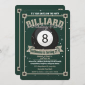 Snooker Nodig Pool Verjaardagsfeest Biljart Ball u Kaart (Voorkant / Achterkant)