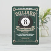 Snooker Nodig Pool Verjaardagsfeest Biljart Ball u Kaart (Staand voorkant)