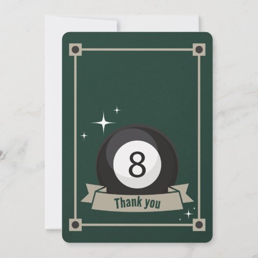 Snooker Nodig Pool Verjaardagsfeest Biljart Ball u Kaart (Achterkant)