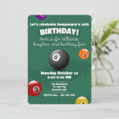 Snooker Nodig Zwembad Verjaardagsfeestje Biljart S Kaart (Staand voorkant)