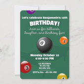 Snooker Nodig Zwembad Verjaardagsfeestje Biljart S Kaart (Voorkant)