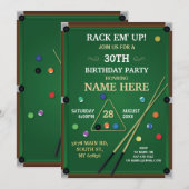 Snooker nodigt pool Birthday Party Billiards Sport Kaart (Voorkant / Achterkant)