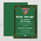 Snooker Pool Billiards 30th Birthday Party Kaart (Voorkant / Achterkant)