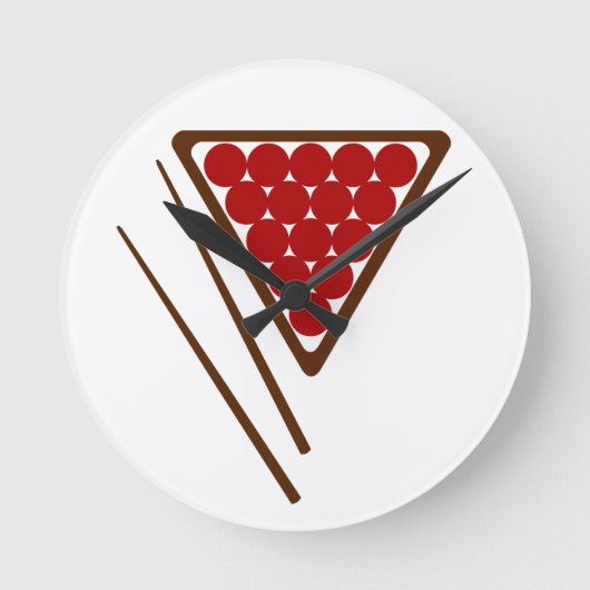 Snooker Rack & Snooker Cues Ronde Klok (Voorkant)