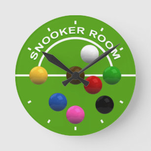 Snooker Room Clock Ronde Klok