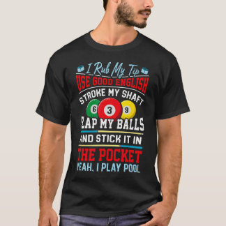 Snooker speel poolspel grappige poolspelers biljar t-shirt