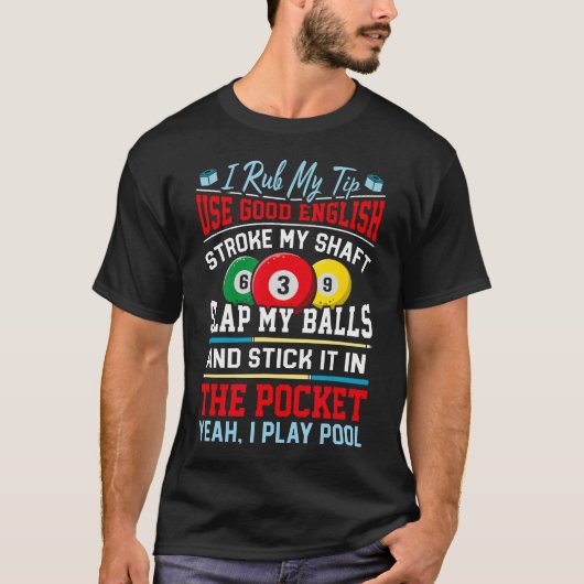 Snooker speel poolspel grappige poolspelers biljar t-shirt (Voorkant)