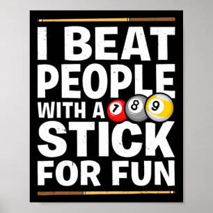 Snooker spel verslaan mensen met een stick pool sp poster