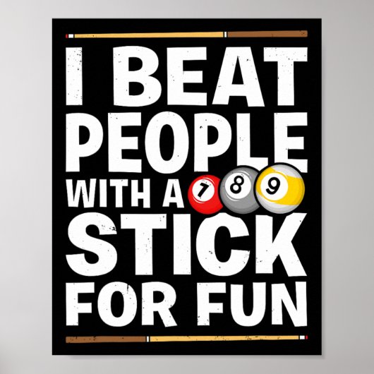 Snooker spel verslaan mensen met een stick pool sp poster (Voorkant)