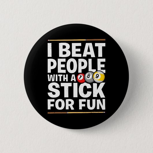 Snooker spel verslaan mensen met een stick pool sp ronde button 5,7 cm (Voorkant)