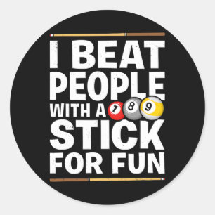 Snooker spel verslaan mensen met een stick pool sp ronde sticker