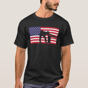 Snooker Speler Amerikaanse Vlag USA Pool Biljart T-shirt