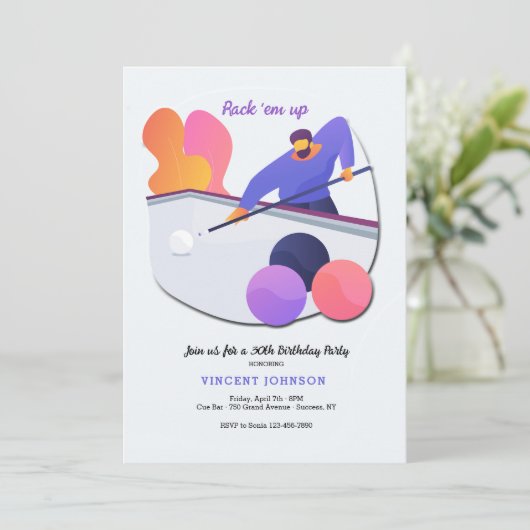 Snooker Uitnodiging (Staand voorkant)