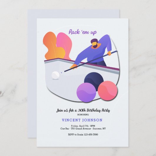 Snooker Uitnodiging (Voorkant / Achterkant)