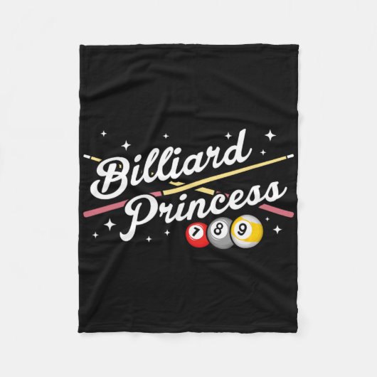 Snookerspel Biljart Princess Pool Spelers Billia Fleece Deken (Voorkant)