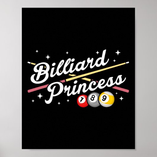 Snookerspel Biljart Princess Pool Spelers Billia Poster (Voorkant)