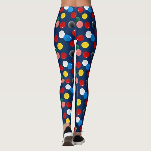 Snookerspeler kleurrijke biljart leggings (Achterkant)