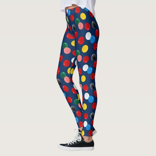 Snookerspeler kleurrijke biljart leggings (Links)