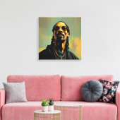 Snoop Dog, abstract kunstgereedschap Canvas Afdruk (Insitu (Woonkamer))