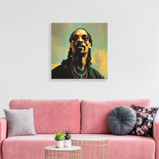 Snoop Dog, abstract kunstgereedschap Canvas Afdruk (Insitu (Woonkamer))