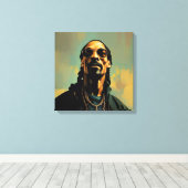 Snoop Dog, abstract kunstgereedschap Canvas Afdruk (Insitu (Houten vloer))