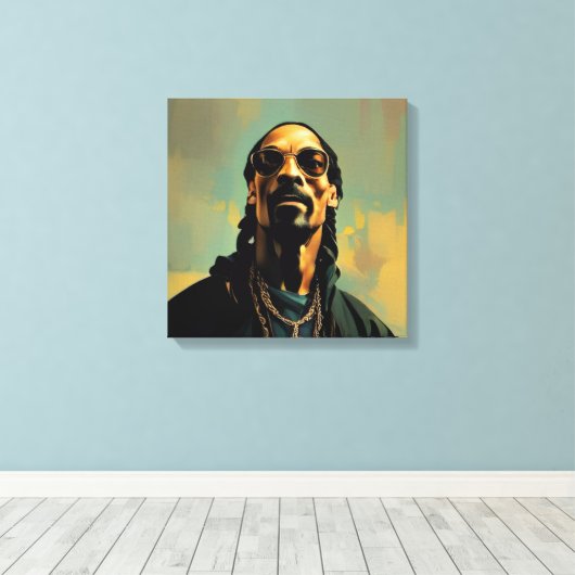 Snoop Dog, abstract kunstgereedschap Canvas Afdruk (Insitu (Houten vloer))