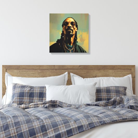 Snoop Dog, abstract kunstgereedschap Canvas Afdruk (Insitu (Slaapkamer))
