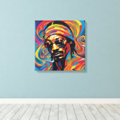 Snoop Dog, abstract kunstgereedschap Canvas Afdruk (Insitu (Houten vloer))
