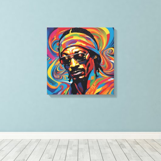 Snoop Dog, abstract kunstgereedschap Canvas Afdruk (Insitu (Houten vloer))