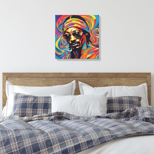 Snoop Dog, abstract kunstgereedschap Canvas Afdruk (Insitu (Slaapkamer))