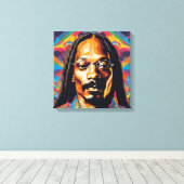 Snoop Dog, abstract kunstgereedschap Canvas Afdruk (Insitu (Houten vloer))