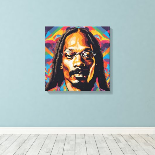 Snoop Dog, abstract kunstgereedschap Canvas Afdruk (Insitu (Houten vloer))
