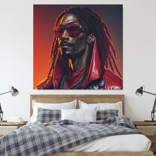 Snoop Dogg #4 REMASTERED (Upscale) Canvas Afdruk (Insitu (Slaapkamer))