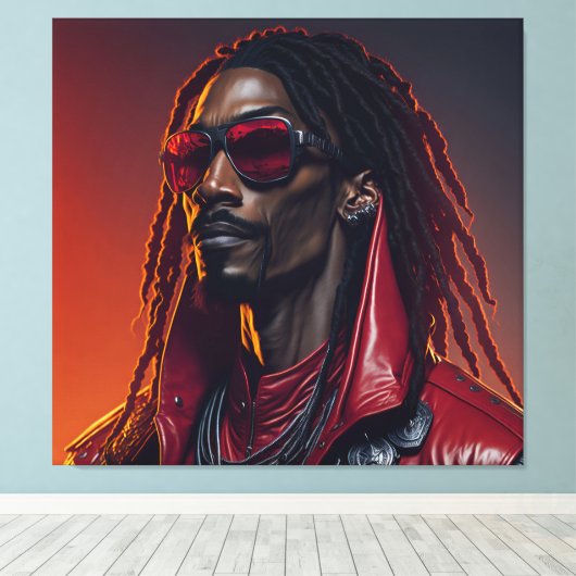 Snoop Dogg #4 REMASTERED (Upscale) Canvas Afdruk (Insitu (Houten vloer))