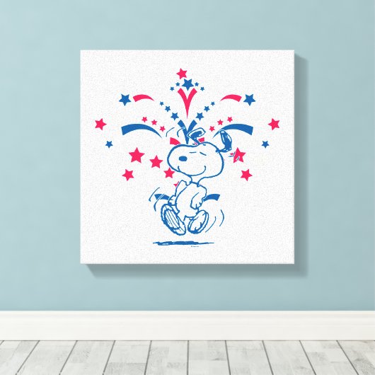 Snoopy 4 juli Dance Canvas Afdruk (Insitu (Houten vloer))