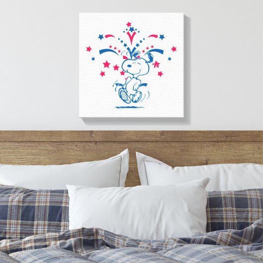 Snoopy 4 juli Dance Canvas Afdruk (Insitu (Slaapkamer))