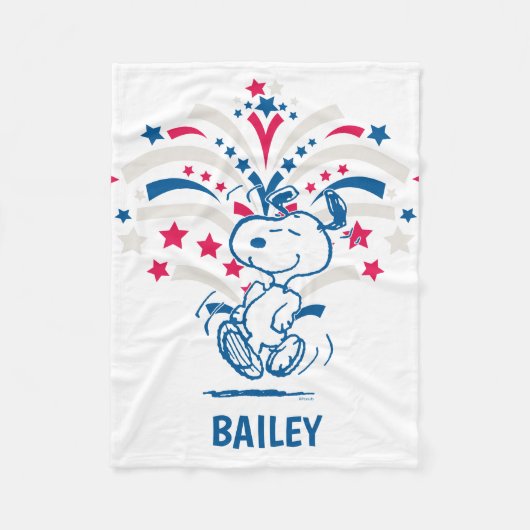 Snoopy 4 juli Dance Fleece Deken (Voorkant)