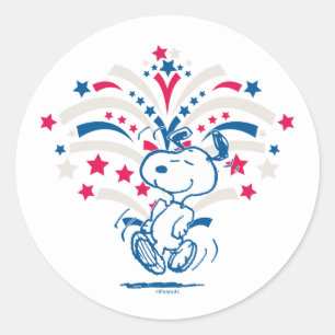 Snoopy 4 juli Dance Ronde Sticker