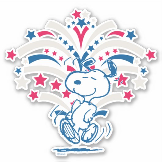 Snoopy 4 juli Dance Sticker (Voorkant)
