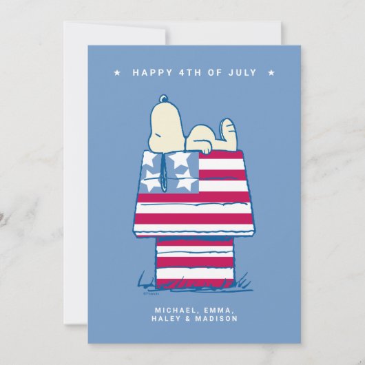 Snoopy 4 juli Foto Feestdagenkaart (Voorkant)