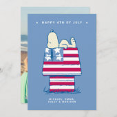 Snoopy 4 juli Foto Feestdagenkaart (Voorkant / Achterkant)