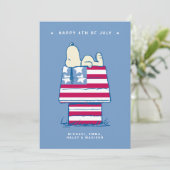 Snoopy 4 juli Foto Feestdagenkaart (Staand voorkant)