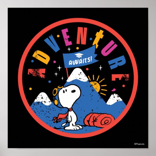 Snoopy Adventure Awaits Graduation Mountain Design Poster (Voorkant)
