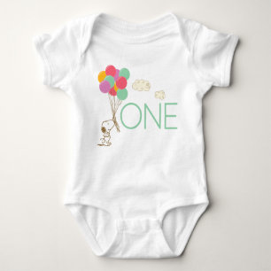 Snoopy and Balloons 1st Birthday Baby T-Shirt