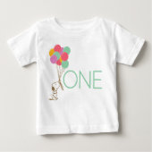 Snoopy and Balloons 1st Birthday Baby T-Shirt (Voorkant)