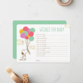 Snoopy and Balloons Baby shower Wensen voor Baby Notitiekaartje (Voorkant / Achterkant in situ)