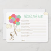 Snoopy and Balloons Baby shower Wensen voor Baby Notitiekaartje (Voorkant)
